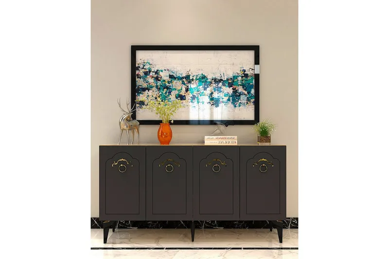 Maren Konsollbord 150 cm - Ek/Antracit - Möbler - Bord & matgrupp - Avlastningsbord & sidobord - Konsolbord & hallbord