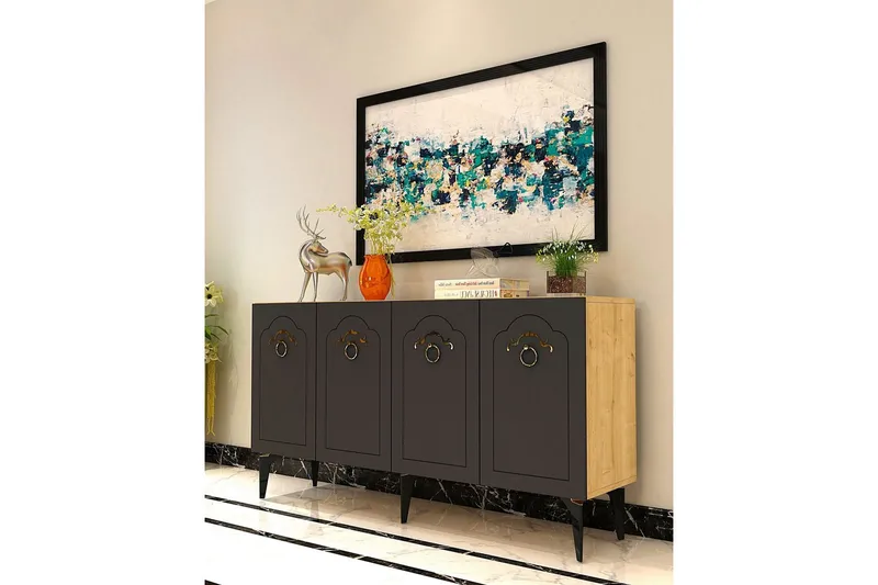 Maren Konsollbord 150 cm - Ek/Antracit - Möbler - Bord & matgrupp - Avlastningsbord & sidobord - Konsolbord & hallbord