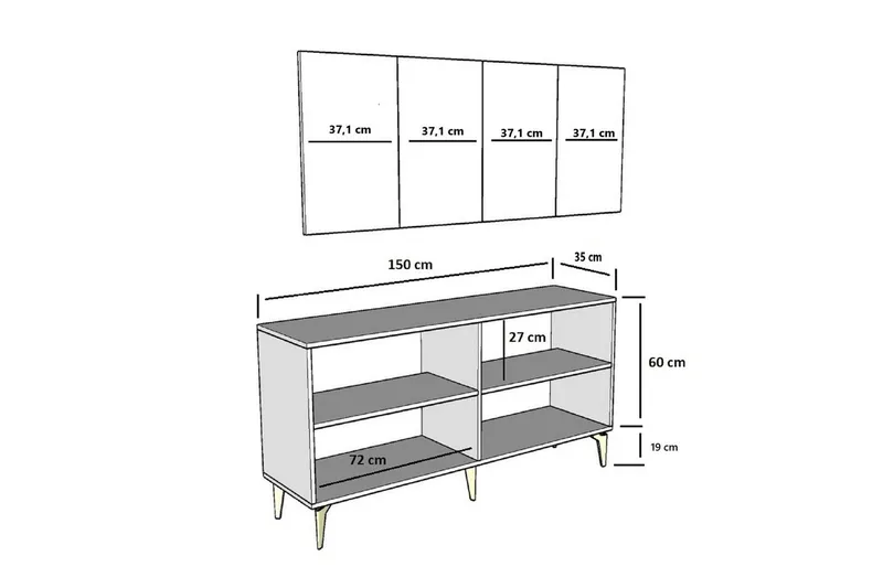 Maren Konsollbord 150 cm - Ek/Antracit - Möbler - Bord & matgrupp - Avlastningsbord & sidobord - Konsolbord & hallbord