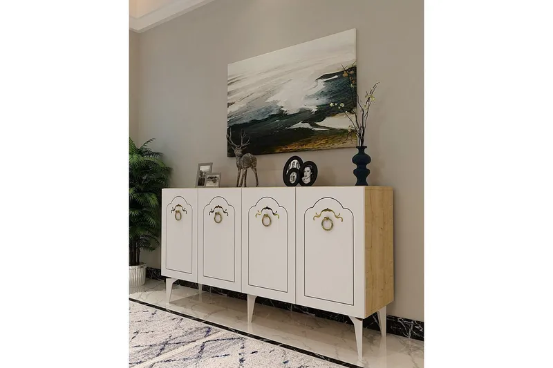 Maren Konsollbord 150 cm - Ek/Vit - Möbler - Bord & matgrupp - Avlastningsbord & sidobord - Konsolbord & hallbord