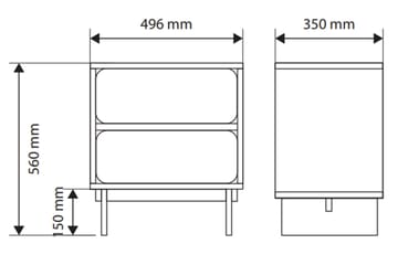 Marinport Sängbord 50 cm - Beige - Möbler - Bord & matgrupp - Avlastningsbord & sidobord - Sängbord & nattduksbord