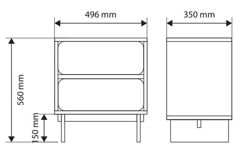 Marinport Sängbord 50 cm - Beige - Möbler - Bord & matgrupp - Avlastningsbord & sidobord - Sängbord & nattduksbord