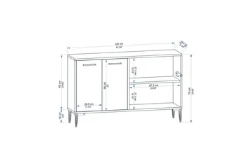 Merion Konsollbord 120 cm - Ek/Vit - Möbler - Bord & matgrupp - Avlastningsbord & sidobord - Konsolbord & hallbord