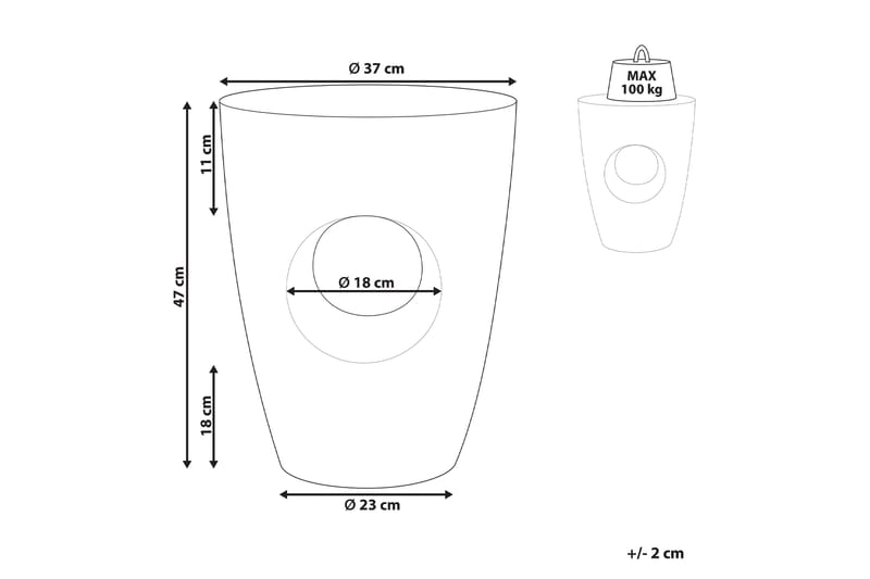 Merritt Sidobord 37 cm - Vit - Möbler - Bord & matgrupp - Avlastningsbord & sidobord - Lampbord & sidobord