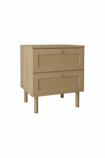 Meyloren Sängbord Rotting 50 cm med 2 Lådor - Beige - Möbler - Bord & matgrupp - Avlastningsbord & sidobord - Sängbord & nattduksbord