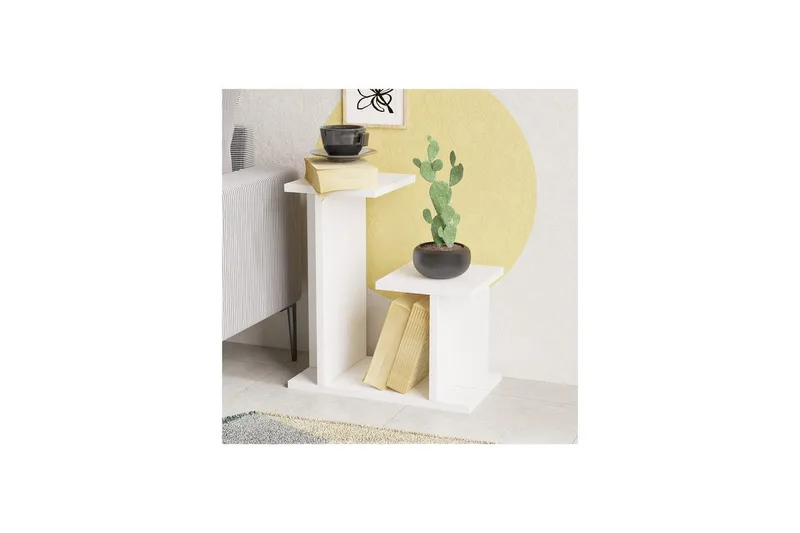 Mijara Sidobord 46 cm - Vit - Möbler - Bord & matgrupp - Avlastningsbord & sidobord - Lampbord & sidobord