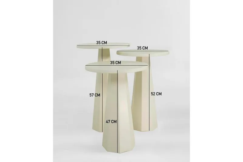 Miu Satsbord 35 cm - Cream - Möbler - Bord & matgrupp - Avlastningsbord & sidobord - Satsbord