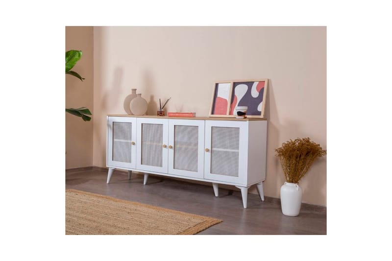 Mjudi Konsollbord 80 cm - Mediumfärgat trä/Vit - Möbler - Bord & matgrupp - Avlastningsbord & sidobord - Konsolbord & hallbord