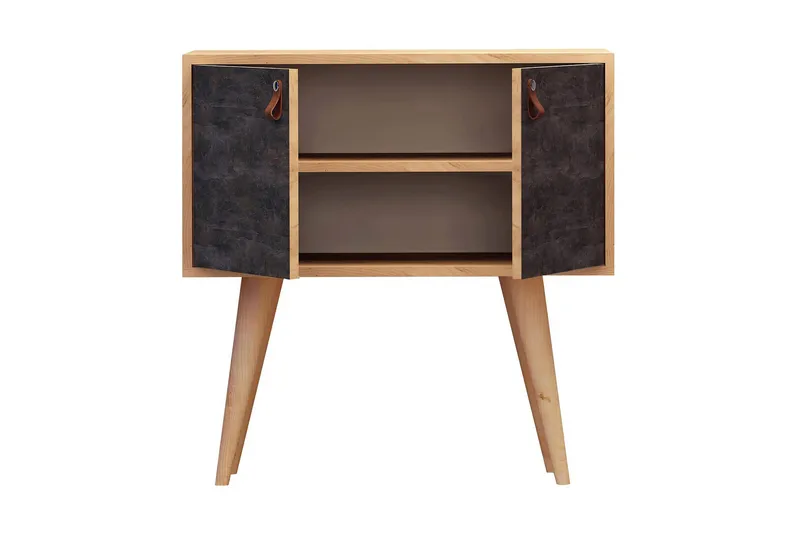 Mod Design Sideboard Läderbeslag - Grå/Trä - Möbler - Bord & matgrupp - Avlastningsbord & sidobord