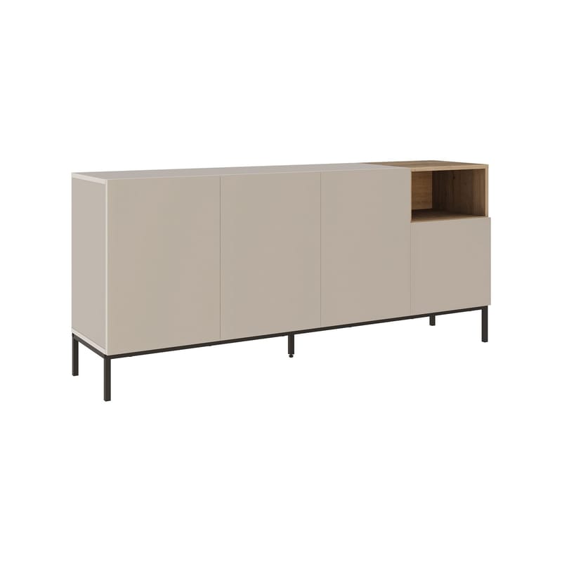 Morlen Konsol 180x80x41,8 cm - Sandstone, Natural Oak, Black - Möbler - Bord & matgrupp - Avlastningsbord & sidobord - Konsolbord & hallbord