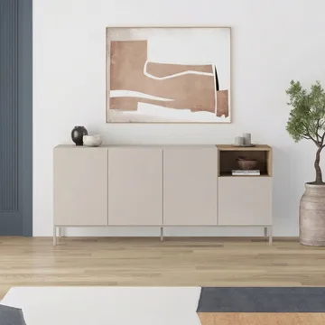Morlen Konsol 180x80x41,8 cm - Santstone och naturlig ek - Möbler - Bord & matgrupp - Avlastningsbord & sidobord - Konsolbord & hallbord