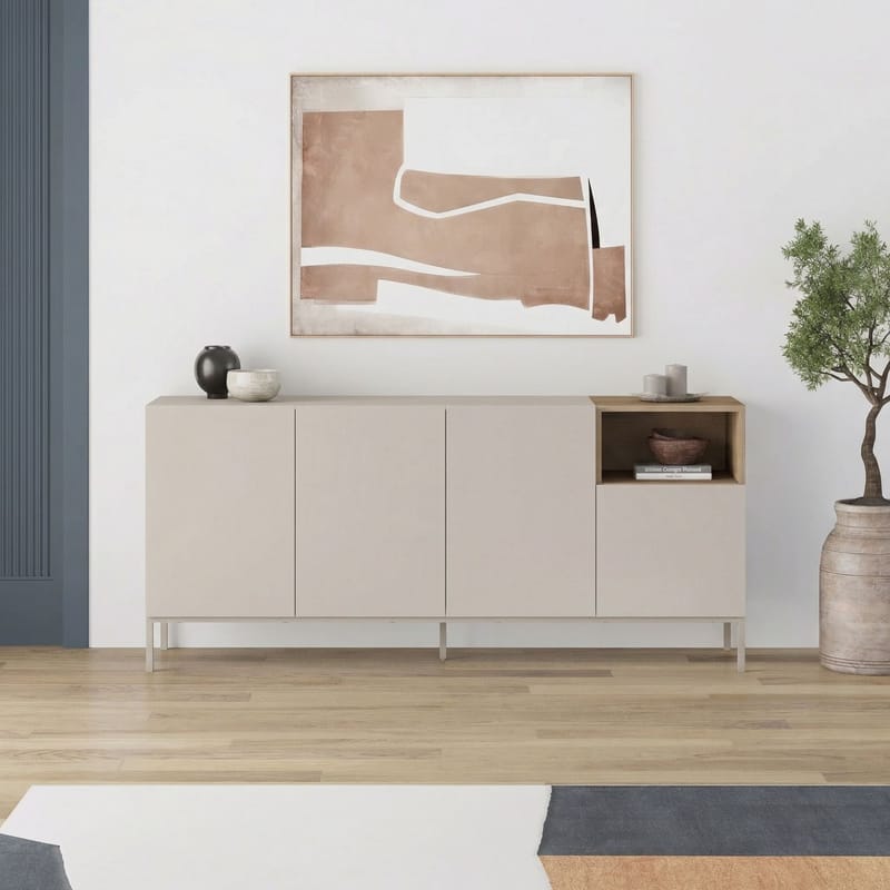 Morlen Konsol 180x80x41,8 cm - Santstone och naturlig ek - Möbler - Bord & matgrupp - Avlastningsbord & sidobord - Konsolbord & hallbord