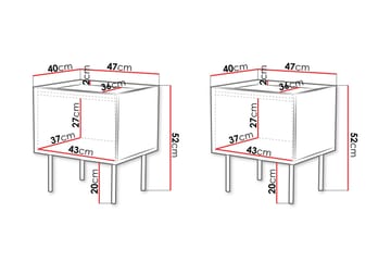 Munkedal Sängbord 47 cm - Vit - Möbler - Bord & matgrupp - Avlastningsbord & sidobord - Sängbord & nattduksbord
