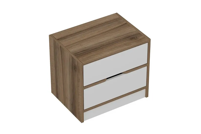 Munna Sängbord 54 cm - Valnöt/Vit - Möbler - Bord & matgrupp - Avlastningsbord & sidobord - Sängbord & nattduksbord