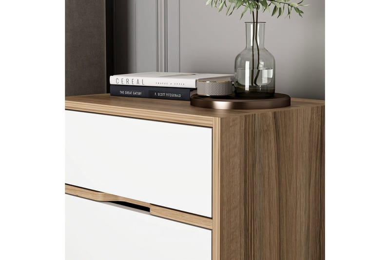 Munna Sängbord 54 cm - Valnöt/Vit - Möbler - Bord & matgrupp - Avlastningsbord & sidobord - Sängbord & nattduksbord