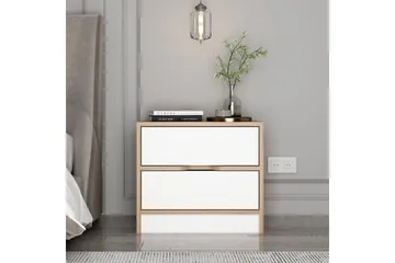 Munna Sängbord 54 cm - Valnöt/Vit - Möbler - Bord & matgrupp - Avlastningsbord & sidobord - Sängbord & nattduksbord