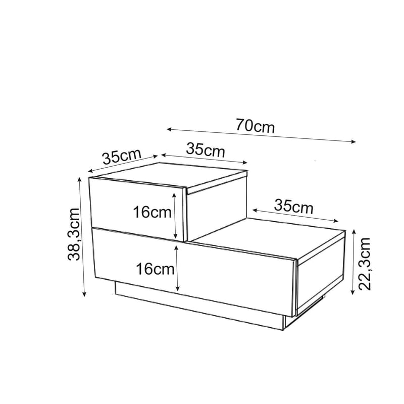 Mutki Nattduksbord 70x35x38,3 cm - Svart trä - Möbler - Bord & matgrupp - Avlastningsbord & sidobord - Sängbord & nattduksbord