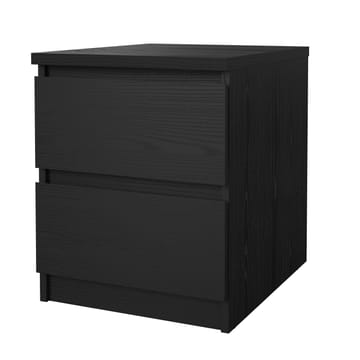 Naia Sängbord & Nattduksbord 40x50x50 cm i Trä med Valnötsutseende, Förvaring med 2 Lådor - Svart - Möbler - Bord & matgrupp - Avlastningsbord & sidobord - Sängbord & nattduksbord
