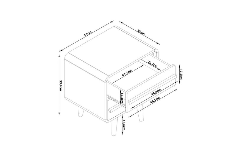 Nattduksbord Chantal Grå - Grå - Möbler - Bord & matgrupp - Avlastningsbord & sidobord - Sängbord & nattduksbord