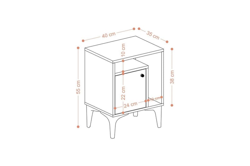 Nattduksbord Cliffmarch safirek - Svart/Mörkfärgat trä - Möbler - Bord & matgrupp - Avlastningsbord & sidobord - Sängbord & nattduksbord