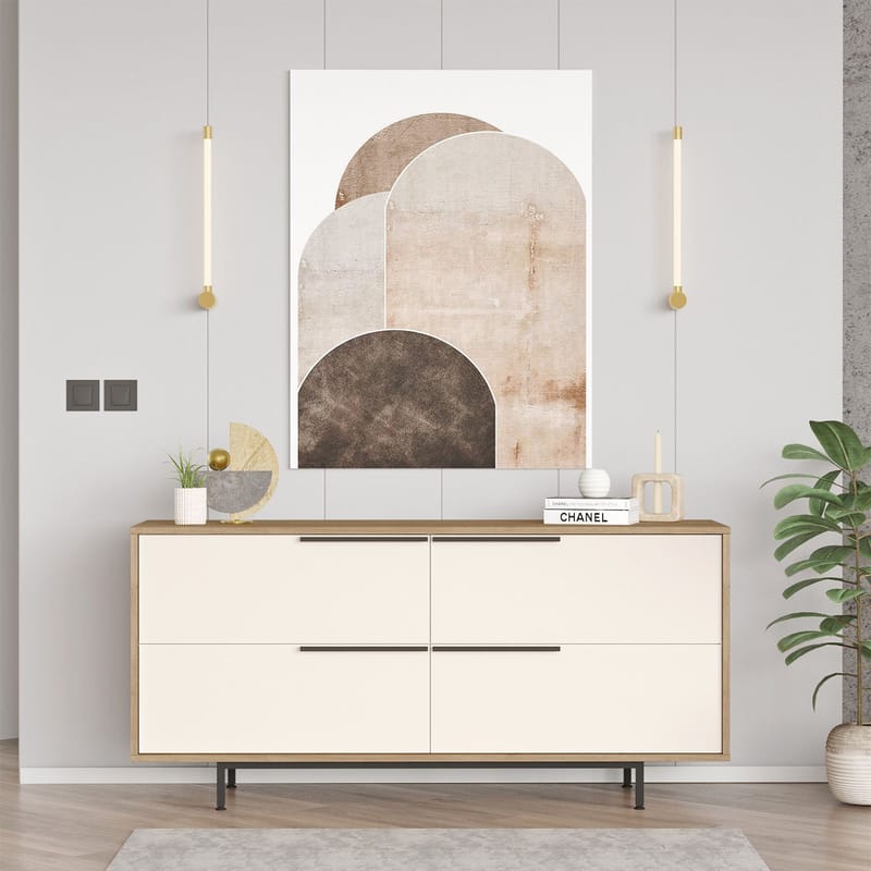 Nilena Konsol 160x74,3x44,5 cm - Ek och vitt - Möbler - Bord & matgrupp - Avlastningsbord & sidobord - Konsolbord & hallbord