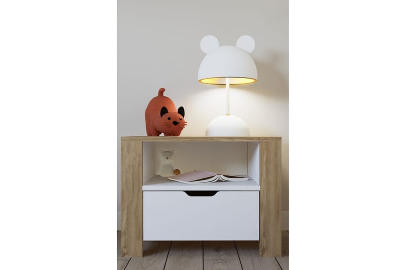 Nordhs Sängbord 60 cm - Ljusbrun/Vit - Möbler - Bord & matgrupp - Avlastningsbord & sidobord - Sängbord & nattduksbord