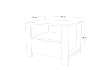 Nordhs Sängbord 60 cm - Ljusbrun/Vit - Möbler - Bord & matgrupp - Avlastningsbord & sidobord - Sängbord & nattduksbord