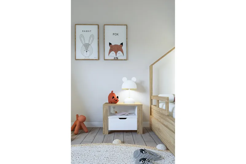 Nordhs Sängbord 60 cm - Ljusbrun/Vit - Möbler - Bord & matgrupp - Avlastningsbord & sidobord - Sängbord & nattduksbord