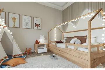 Nordhs Sängbord 60 cm - Ljusbrun/Vit - Möbler - Bord & matgrupp - Avlastningsbord & sidobord - Sängbord & nattduksbord