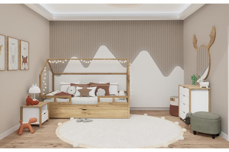 Nordhs Sängbord 60 cm - Ljusbrun/Vit - Möbler - Bord & matgrupp - Avlastningsbord & sidobord - Sängbord & nattduksbord