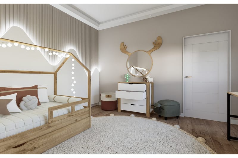 Nordhs Sängbord 60 cm - Ljusbrun/Vit - Möbler - Bord & matgrupp - Avlastningsbord & sidobord - Sängbord & nattduksbord