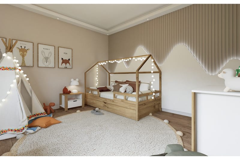 Nordhs Sängbord 60 cm - Ljusbrun/Vit - Möbler - Bord & matgrupp - Avlastningsbord & sidobord - Sängbord & nattduksbord