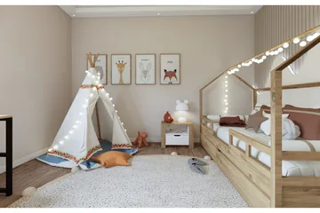 Nordhs Sängbord 60 cm - Ljusbrun/Vit - Möbler - Bord & matgrupp - Avlastningsbord & sidobord - Sängbord & nattduksbord