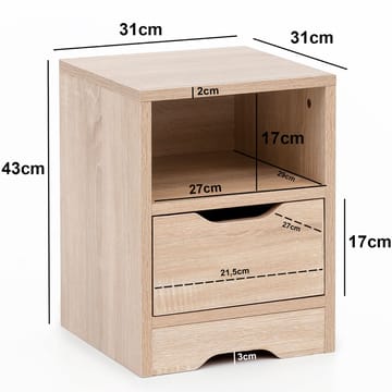 Norira Nattduksbord 31 cm - ljus ek - Möbler - Bord & matgrupp - Avlastningsbord & sidobord - Sängbord & nattduksbord
