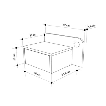 Nosina Sängbord 52 cm - Ancient White och Retro Grey - Möbler - Bord & matgrupp - Avlastningsbord & sidobord - Sängbord & nattduksbord