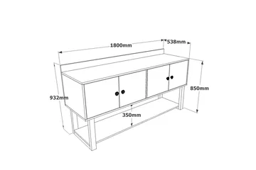 Numandro Avlastningsbord 180 cm - Teak/Antracit - Möbler - Bord & matgrupp - Avlastningsbord & sidobord - Konsolbord & hallbord