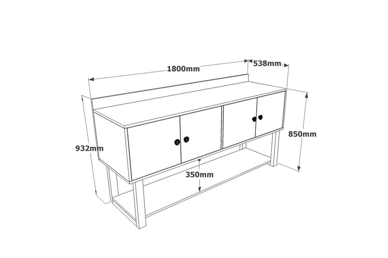 Numandro Avlastningsbord 180 cm - Teak/Antracit - Möbler - Bord & matgrupp - Avlastningsbord & sidobord - Konsolbord & hallbord