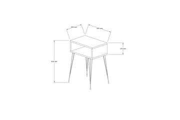 Omren Sängbord 45 cm - Ek/Svart - Möbler - Bord & matgrupp - Avlastningsbord & sidobord - Sängbord & nattduksbord