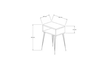 Omren Sängbord 45 cm - Ek/Svart - Möbler - Bord & matgrupp - Avlastningsbord & sidobord - Sängbord & nattduksbord