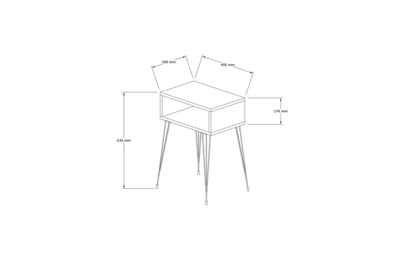 Omren Sängbord 45 cm - Ek/Svart - Möbler - Bord & matgrupp - Avlastningsbord & sidobord - Sängbord & nattduksbord