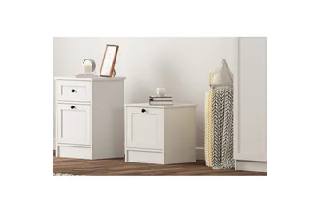 Ovril Sängbord 45 cm - Matt Vit - Möbler - Bord & matgrupp - Avlastningsbord & sidobord - Sängbord & nattduksbord