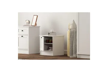 Ovril Sängbord 45 cm - Matt Vit - Möbler - Bord & matgrupp - Avlastningsbord & sidobord - Sängbord & nattduksbord