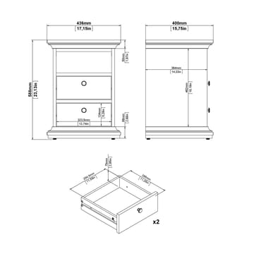 Paris Nattduksbord 43x40x59 cm - Möbler - Bord & matgrupp - Avlastningsbord & sidobord - Sängbord & nattduksbord