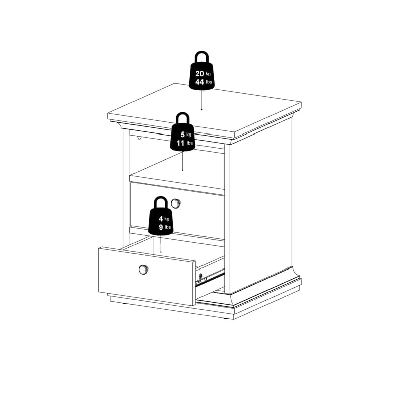 Paris Nattduksbord 43x40x59 cm - Möbler - Bord & matgrupp - Avlastningsbord & sidobord - Sängbord & nattduksbord