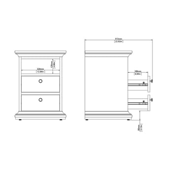 Paris Nattduksbord 43x40x59 cm - Möbler - Bord & matgrupp - Avlastningsbord & sidobord - Sängbord & nattduksbord