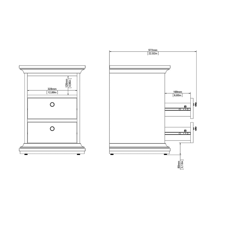 Paris Nattduksbord 43x40x59 cm - Möbler - Bord & matgrupp - Avlastningsbord & sidobord - Sängbord & nattduksbord