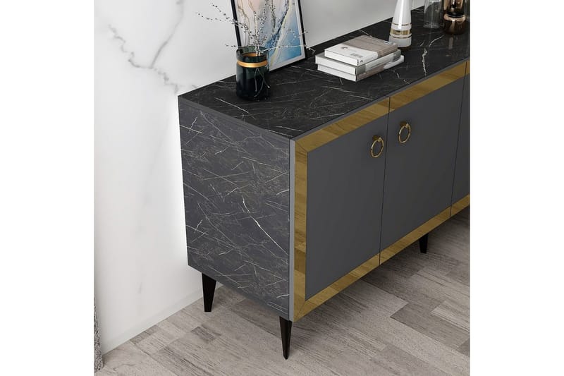 Petrolla Konsollbord 150 cm - Guld/Svart/Antracit - Möbler - Bord & matgrupp - Avlastningsbord & sidobord - Konsolbord & hallbord