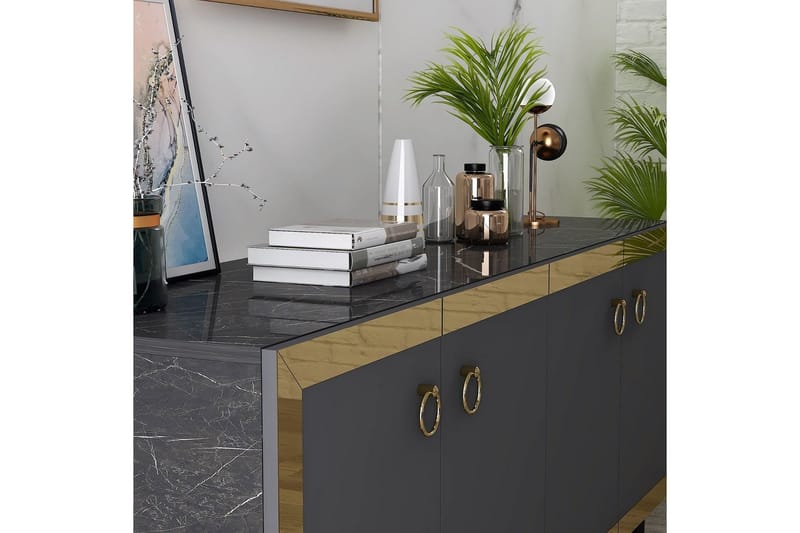 Petrolla Konsollbord 150 cm - Guld/Svart/Antracit - Möbler - Bord & matgrupp - Avlastningsbord & sidobord - Konsolbord & hallbord