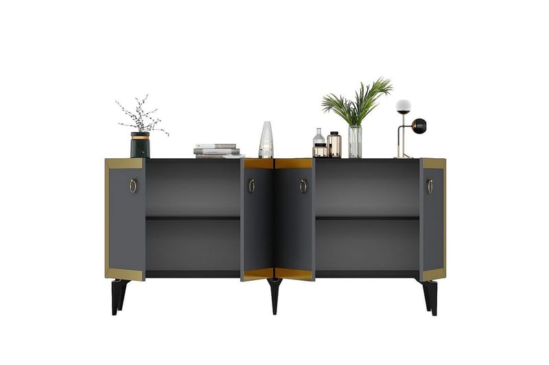 Petrolla Konsollbord 150 cm - Guld/Svart/Antracit - Möbler - Bord & matgrupp - Avlastningsbord & sidobord - Konsolbord & hallbord