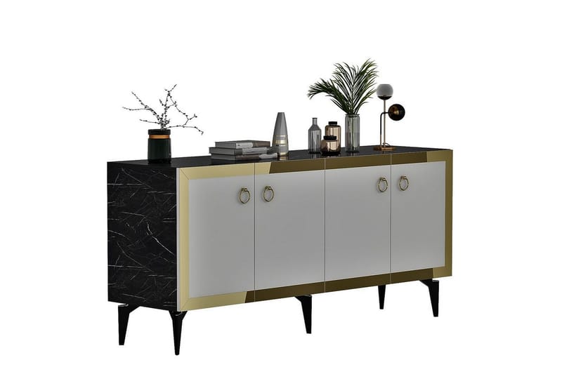 Petrolla Konsollbord 150 cm - Guld/Svart/Vit - Möbler - Bord & matgrupp - Avlastningsbord & sidobord - Konsolbord & hallbord